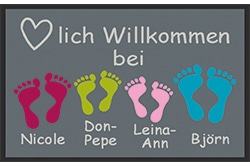 Willkommen - Family Variante 01 | Fußmatte Meine Designmatte